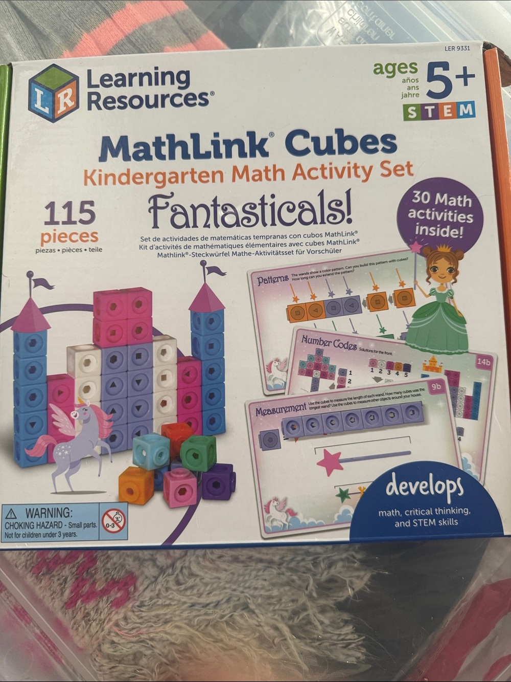Learning Resources MathLink Cubes Kindergarten Set - Pink, Purple, Blue